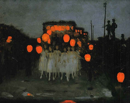 Thomas Cooper Gotch. Lantern parade 1918