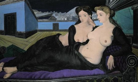Paul Delvaux. Deux femmes couchées