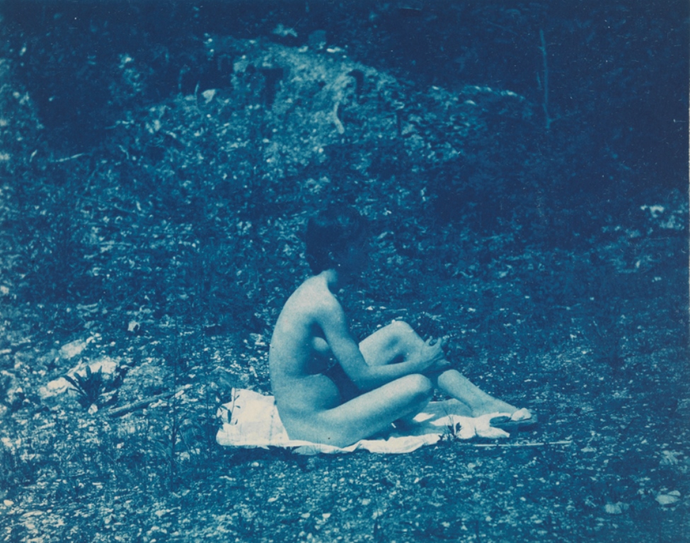 Thomas Eakins. Susan Mac Dowell Eakins nude, sitting, facing right, hands clasping left leg 1883. Via pafa.org